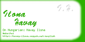 ilona havay business card